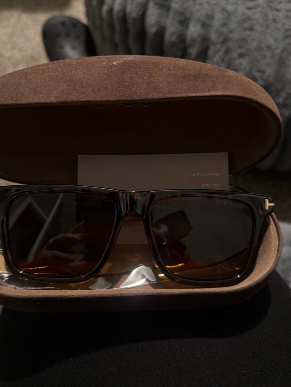 Tom Ford Tortoiseshell Square Sunglasses - Brown Lenses
